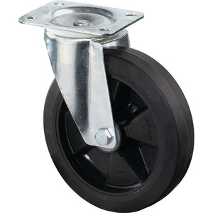 BS Casters for Furniture 125mm Wheel Diameter <b>Swivel</b> Caster 150kg Load Capacity Solid Rubber Base L115 X W85mm for Furniture - Product Image 1