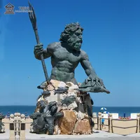 Cold Cast Bronze Greek Poseidon Neptune Statue
