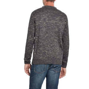 Vintage Extra Large <b>Brown</b> Men's Cross Stitch Sweater Weatherproof Knitwear with Embroidery Pattern Print Decoration ODM Supply - Product Image 3