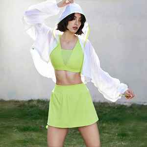 Sujetador deportivo de verano para gimnasio y Yoga para mujer, camiseta sin mangas de malla transpirable con cuello en V y almohadilla extraíble para el pecho, Top corto de Fitness - Product Image 6