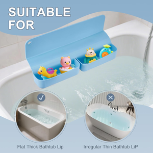 Nouveau design de protection anti-éclaboussures pour baignoire en silicone pour enfants, porte-jouets avec poches de rangement et ventouses - Product Image 4