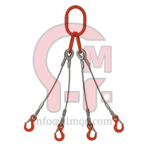 HLMファクトファクトダイレクトスチールワイヤーロープスリング2 4脚ケーブルシャックルとスリングフック付きオフショアコンテナスチールワイヤーロープスリング - Product Image 6