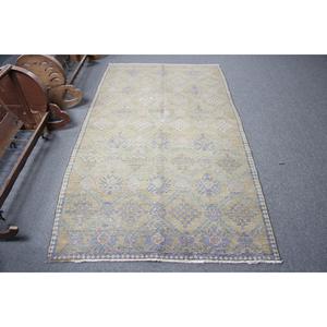 Tapis de 4,2 x 7,1 pieds, tapis vintage, tapis à motifs floraux bleus - Product Image 1