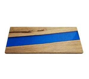 Tabla de Cortar y Servir Queso Rectangular de Madera de Mango Duradera con Diseño de Resina Epoxi Azul Río de APEX FASHION ART, 2 cm de Grosor, Apta para Lavavajillas - Product Image 6