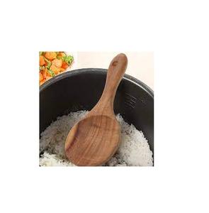 Cuillère à riz en bois de la plus haute qualité, 100% cuillères de cuisson et de service en bois massif de couleur bois cuillère à riz - Product Image 1