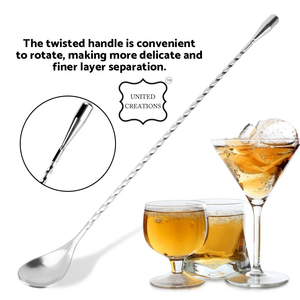 Cuchara de barra de cóctel de acero inoxidable de alta calidad, barra de mezcla trenzada, Muddler para bebidas, cuchara agitadora, Material de Metal - Product Image 3