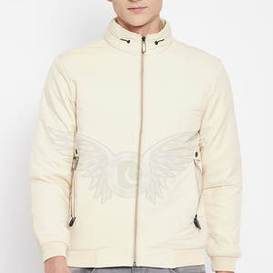 Blouson d'aviateur uni blanc d'hiver sur mesure Blouson d'aviateur à logo personnalisé de couleur unie - Product Image 1