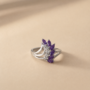 Rhodium Plated Dainty Cushion Cut <b>Turquoise</b> and Blue Chalcedony Handmade Fine Jewelry <b>Ring</b> - Product Image 3