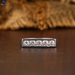 แหวนเพชรทรงกลมสุดสดใส0.635 TDW ฝังช่องสีขาวทองหินสำหรับห้องปฏิบัติการ cvd/hpht - Product Image 1