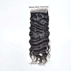 Nouveau produit en gros indien brut non transformé fermeture ondulée brut cuticule alignée machine double trame extensions de cheveux humains - Product Image 2