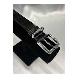 Buckle Bridge Women's Belt, Trouser Belt, <b>Jacket</b> Belt, Dress Belt, Shirt Belt - Black-<b>Silver</b> - Product Image 3