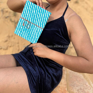 Nouveau vrai tissu de couverture rigide fait à la main journaux de fermeture de fil sécurisé Boho Vintage couverture colorée non doublée journaux intimes en feuilles recyclées - Product Image 5