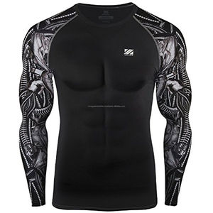 Camisetas de Compresión 100% Poliéster, Sublimación Personalizada, Manga Larga, Rashguards para BJJ, MMA, Atletas de Jiu Jitsu, Ajuste Muscular, Protección UV - Product Image 1