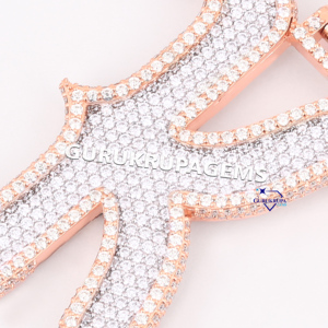 คอลเลคชั่นใหม่จี้ฮิปฮอปเย็นสุดหรู14KT สีโรสโกลด์ VVS ความชัดเจนเครื่องประดับเพชรที่ปลูกในห้องปฏิบัติการที่ดีสำหรับสไตล์แร็ปเปอร์ - Product Image 5