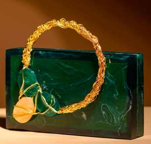 กระเป๋าคลัทช์เรซิ่นทำมือสุดหรู ประดับด้วยหิน รูปทรงออกแบบเองได้ คุณภาพพรีเมียม แฟชั่น ราคาดีที่สุด - Product Image 6