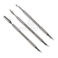 STALEKS Outil de beauté durable pour nail art, en acier inoxydable, courbé, tranchant, pour pédicure, tête conique plate, élimination des peaux mortes et des cuticules