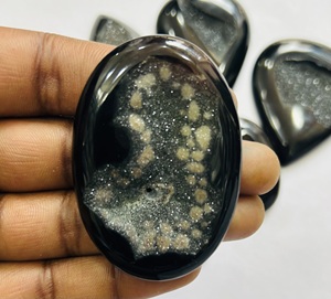 AAA+ Quality Natural <b>Black</b> <b>Onyx</b> Diamond Druze Cabochon Customized Size Loose Gemstone for Jewelry Making New <b>Black</b> <b>Onyx</b> Stone - Product Image 4