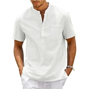 Camiseta de algodón 100% de alta calidad para hombre, venta al por mayor, tela de punto transpirable de manga corta clásica recortada de talla grande - Product Image 6