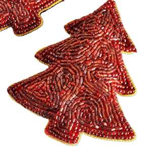 Ornement de Noël à suspendre en perles, décoration de vacances en perles rouges, artisanat festif, cadeau pour la décoration de la maison et des fêtes - Product Image 6