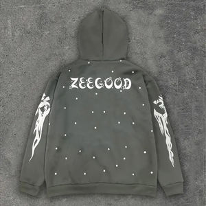 เสื้อมีฮู้ดโอเวอร์ไซส์สำหรับผู้ชายผ้าฝ้ายผสม3D พิมพ์ลายขนแกะกระเป๋าสำหรับฤดูหนาว - Product Image 2