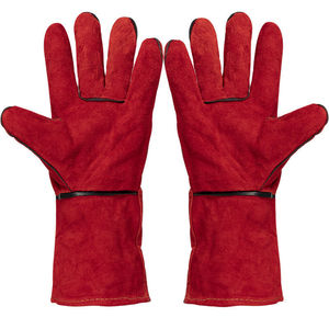 Guantes de soldadura de cuero de vaca grueso de doble capa Protección laboral resistente al desgaste para mano y brazo - Product Image 2