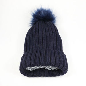 Top tendance unisexe personnalisé tricoté bonnet chapeaux amovible Pom hiver Satin doublé soie à l'intérieur en vrac bonnets pour la pêche - Product Image 5