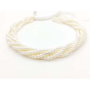 ลูกปัดมุกน้ำจืดทรงกลมเรียบขนาด 4 มม. แบบธรรมชาติ สำหรับทำสร้อยมุก - Product Image 1
