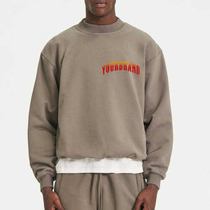 Vente en gros 100% coton Streetwear Acid Wash Sweatshirts Surdimensionné Coupe Ample Hommes Sweat Shirt Blanc Personnalisé Imprimé Hommes Sweat - Product Image 3