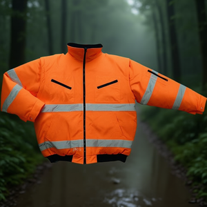 High-Visibility Orange Pilot Jacket Premium <b>Raincoat</b> for Enhanced Visibility - Product Image 3
