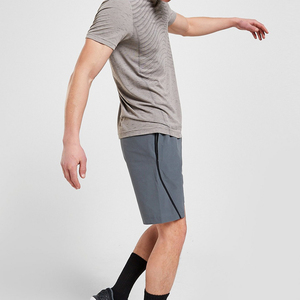 Pantalones cortos deportivos de poliéster 100% para hombre al por mayor, pantalones cortos de entrenamiento para gimnasio, ligeros, transpirables, patrón sólido, decoración de encaje, servicio OEM - Product Image 6