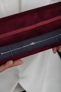 สร้อยข้อมือเพชรโมอิสเจียระไนทรงกลมแบบคลาสสิก18K สำหรับเป็นของขวัญสำหรับเธอ - Product Image 5