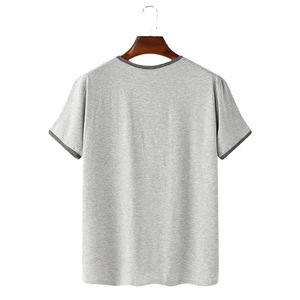 Vente en gros nouvel arrivage T-shirts à col rond en coton mélangé de fibres de bambou doux et respirant pour hommes disponibles en couleurs teintes unies - Product Image 2