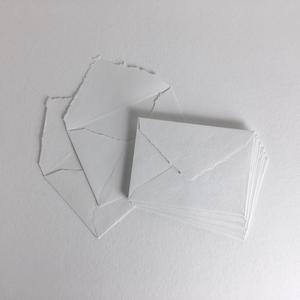 ซองจดหมายสีขาวขอบ GSM 250 A6เสน่ห์แบบเรียบง่ายทำด้วยมือ - Product Image 2