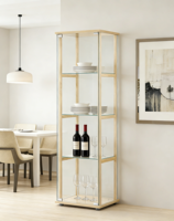 Lemari Penyimpanan Seni Modern Satu Pintu Kaca Tempered Perabot Rumah Tangga Model TMG G27 untuk Rumah Kantor, Pintu Masuk, Ruang Tamu Buatan Taiwan