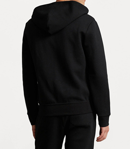 Wholesale OEM Custom Men's Winter <b>Black</b> Regular Fit Full-Zip 100% Cotton <b>Fleece</b> Zipper Hoodie Windproof Breathable Quick Dry - Product Image 4