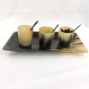 Véritable corne de buffle Whisky Shot Cup Vintage Export Qualité Sculpté À La Main Corne À Boire Tasse Ins Style Verre Whisky Tasse PAR HF CRAFTS - Product Image 1