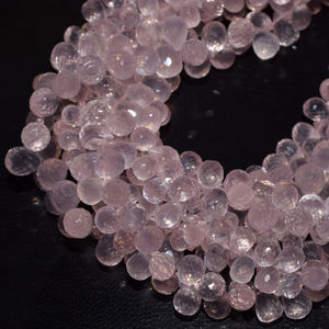 Natural <b>Rose</b> <b>Quartz</b> Faceted Teardrop Briolette Beads 6x8mm Loose Gemstone Beads for Jewelry Making DIY Craft Wholesale - Product Image 2