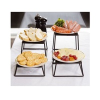 Support à gâteau personnalisable éco-responsable The Crafts avec métal argenté et verre, présentoirs de buffet de qualité supérieure