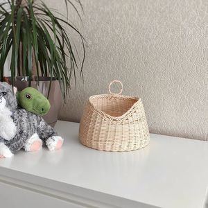 Kid Room Decoration <b>Rattan</b> <b>Storage</b> Basket with Lid Moveable Handles for Toy and Clothes Handmade in Viet Nam - Product Image 3