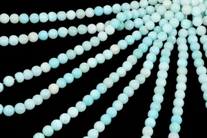 Perles rondes lisses en opale bleue brins 7-8mm pierres précieuses en opale naturelle perles en vrac pour la fabrication de bijoux approvisionnement du prix de gros - Product Image 2