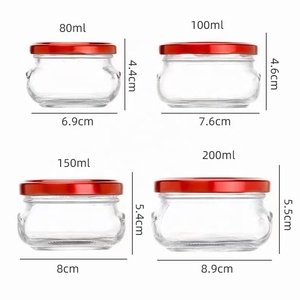 Thủy tinh trong suốt tureen <span class=keywords><strong>Jar</strong></span> thủy tinh mật ong <span class=keywords><strong>Jar</strong></span> với hai tai cho mứt thạch nến thủy tinh đóng hộp <span class=keywords><strong>Jar</strong></span> bán buôn - Product Image 1