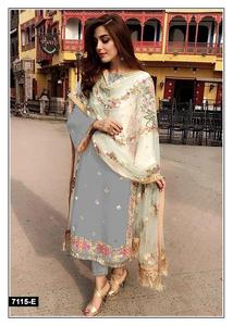 Three Piece Collection Trendy Modern Style Heavy Faux Georgette Salwar Kameez With Sequence Embroidery Work Wholesale <b>Supply</b> - Product Image 6