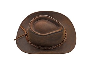 Leather Cowboy <b>Hat</b> Unisex Casual Outdoor Winter Travel Adjustable Fit 56-58CM Brown Braided <b>Band</b> Fedora Style - Product Image 6