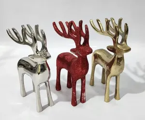 Noir Enduit Creative Décor De Noël Renne Sculpture Individualité Assis Debout Cerf Animal Figurine Statue Pour La Décoration - Product Image 5