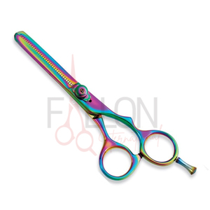 Ciseaux professionnels de coiffure Rainbow en acier inoxydable pour effiler les cheveux, ciseaux de barbier pour salon, logo personnalisé - Product Image 2