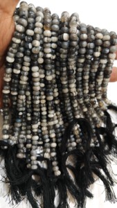 Perles de pierre semi-précieuse d'opale grise naturelle en gros, rondelles de 8 mm, brins de pierres précieuses simples de 8 pouces de long, de grande qualité - Product Image 4