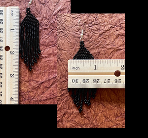 Pendientes con cuentas, Pendientes Huichol, Pendientes mayas, Pendientes mexicanos indígenas con cuentas artesanales, Pendientes arcoíris únicos - Product Image 3