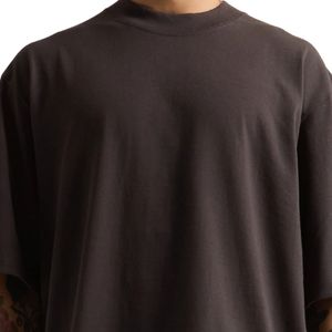 Camiseta cuadrada de algodón 100% para hombre, ropa de calle recortada de gran tamaño de 40g, tela de 220g, estampado de transferencia por sublimación de estilo tejido con patrón sólido - Product Image 5