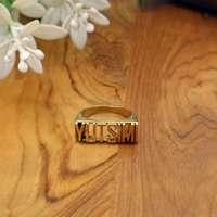 Bague personnalisée avec nom gravé, en acier inoxydable ou en laiton, bijoux pour femmes et hommes, OEM ODM