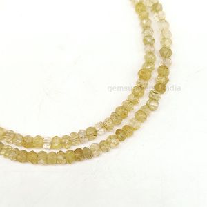 Collar de cuentas de Rondelle facetadas de rutilo dorado Natural, collar de cuentas de piedras preciosas de rutilo, joyería hecha a mano delicada de la India a granel - Product Image 2